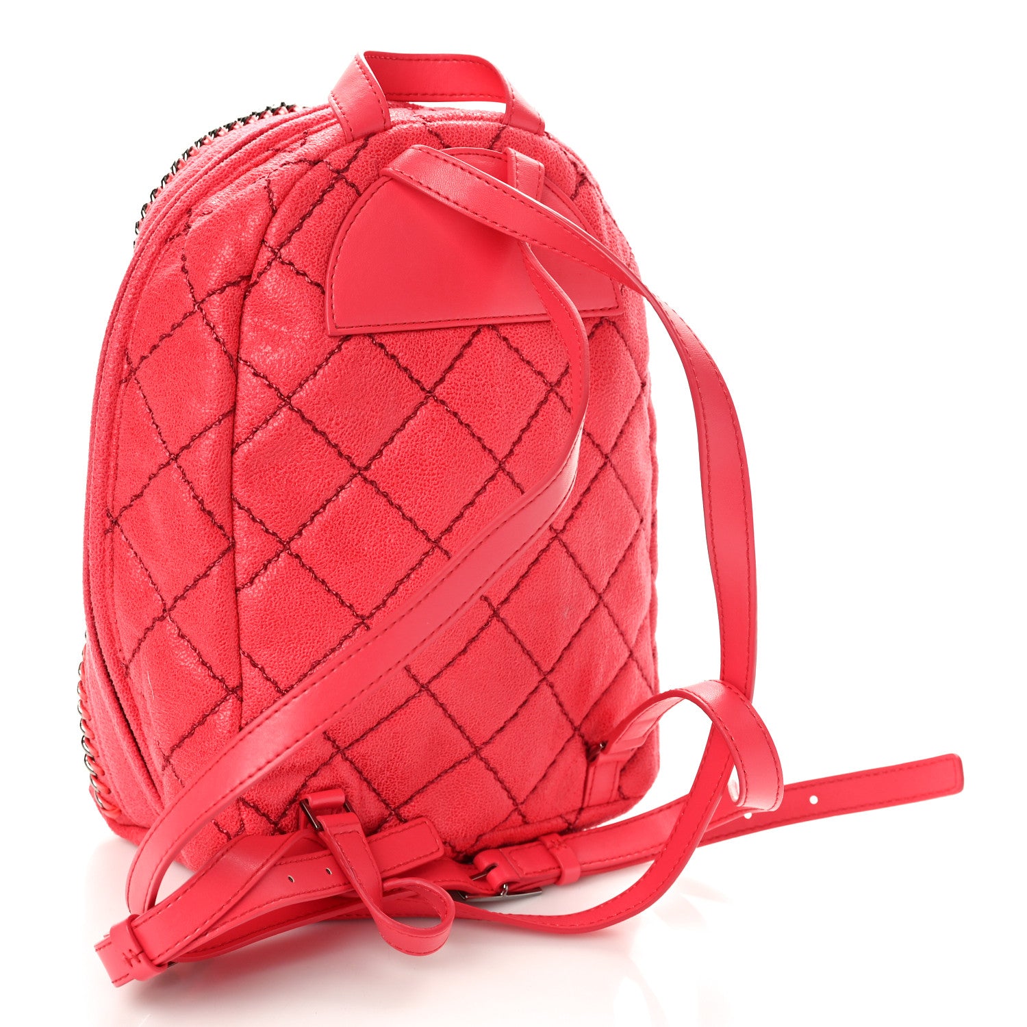 Stella McCartney Shaggy Deer Quilted Mini Falabella Backpack Pink Fluo 3 of 9