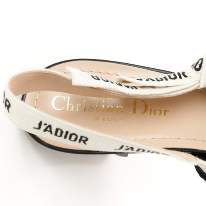 Christian Dior Technical Canvas Ribbon J Adior Slingback 65mm Pumps 38 Black 7 of 10