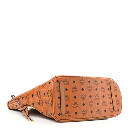 MCM Visetos Medium Liz Reversible Shopper Tote Cognac 4 of 10