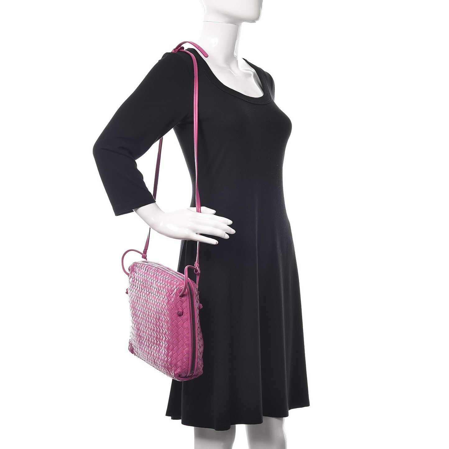 Nappa Intrecciato Pillow Crossbody Messenger Peony