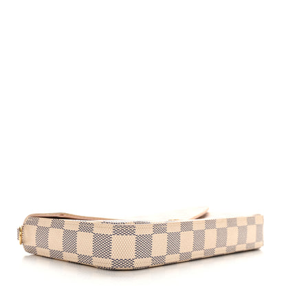 Louis Vuitton Damier Azur Pochette Felicie Chain Wallet Rose Ballerine 5 of 17