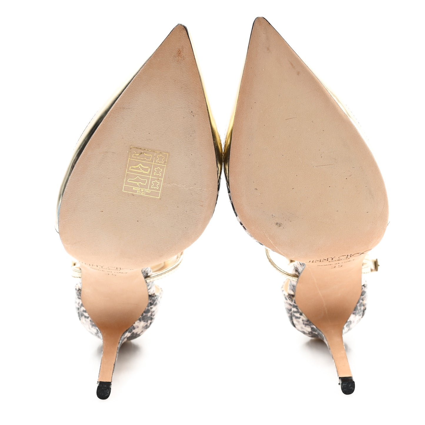 Snakeskin Mirror Calfskin Pointy Toe D'Orsay Pumps 35 Platinum Natural