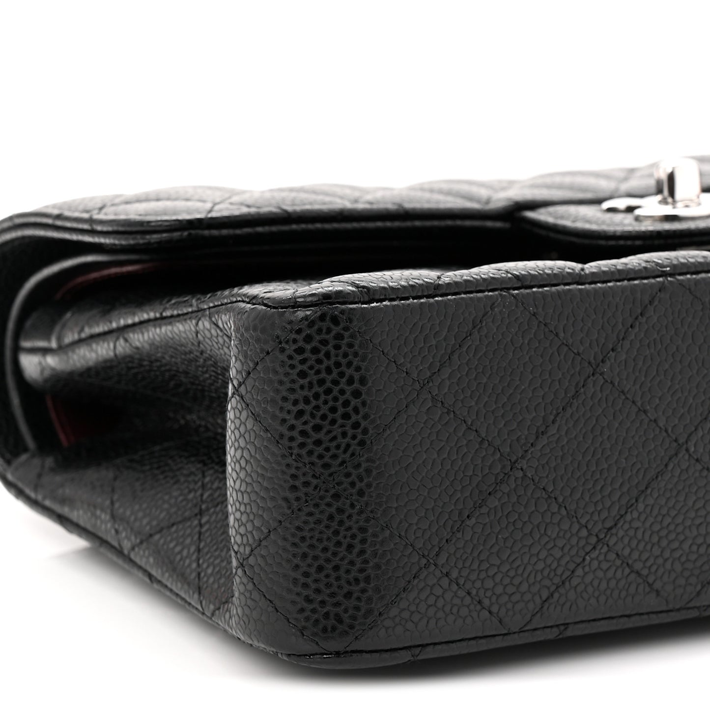 Caviar Quilted Small Double Flap Black