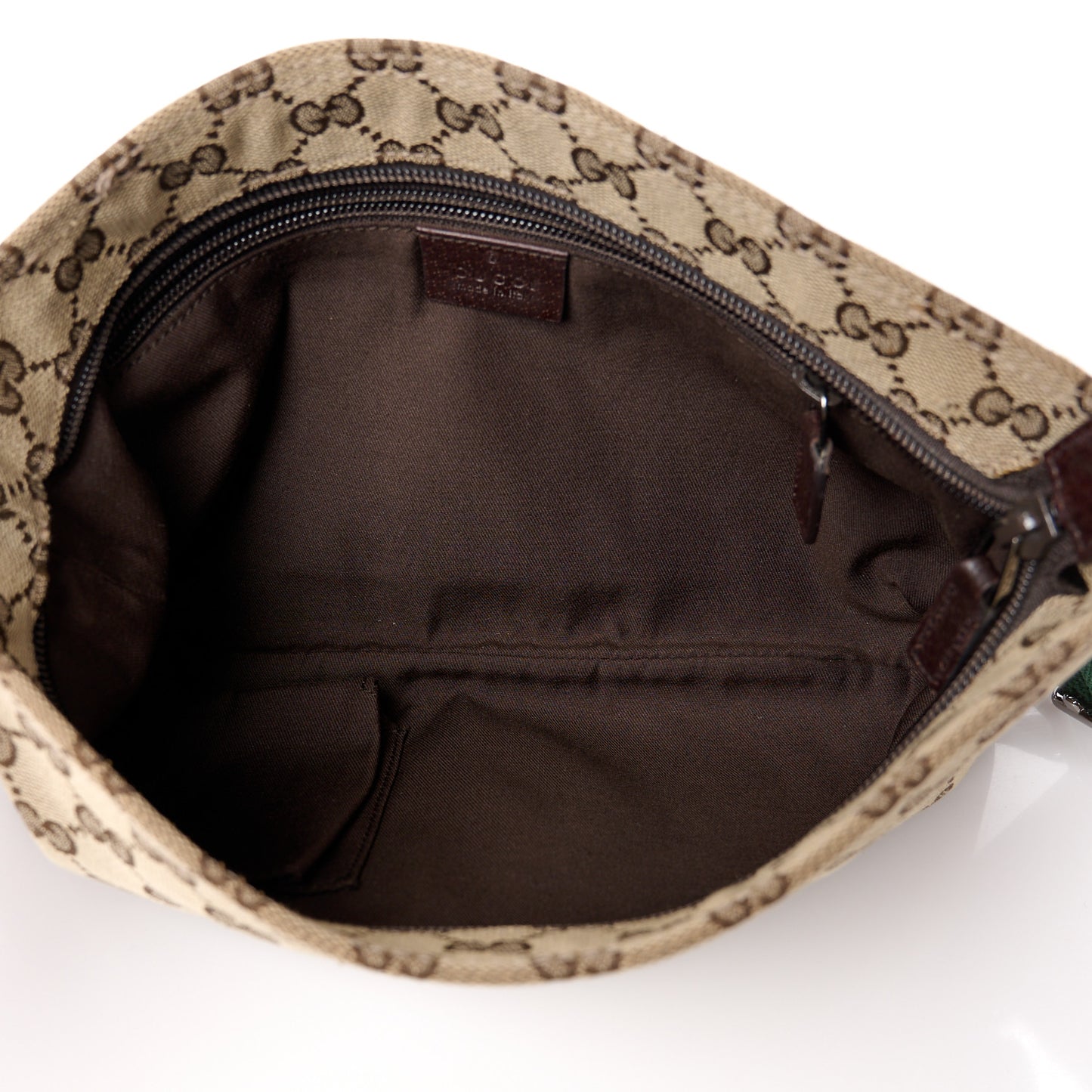 Monogram Web Small Flat Messenger Crossbody Dark Brown