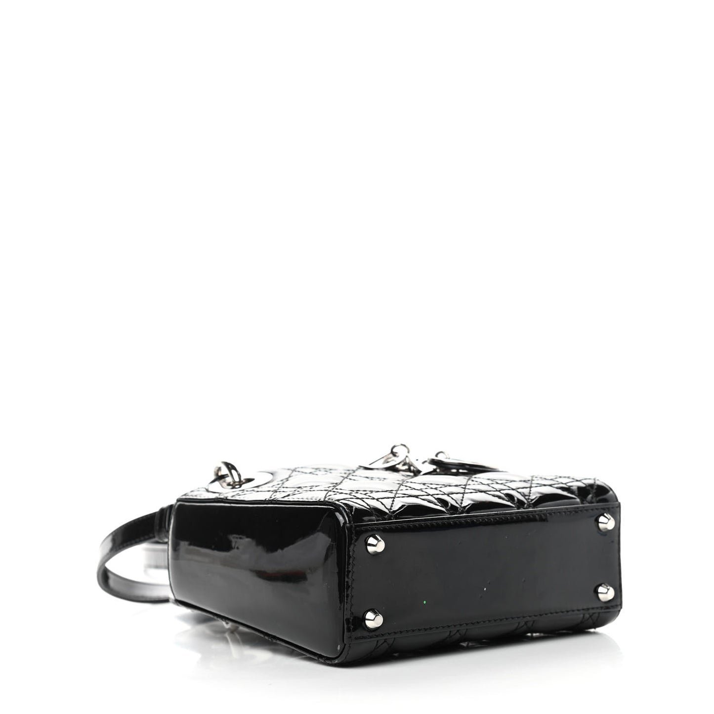 Patent Cannage Mini Lady Dior Black