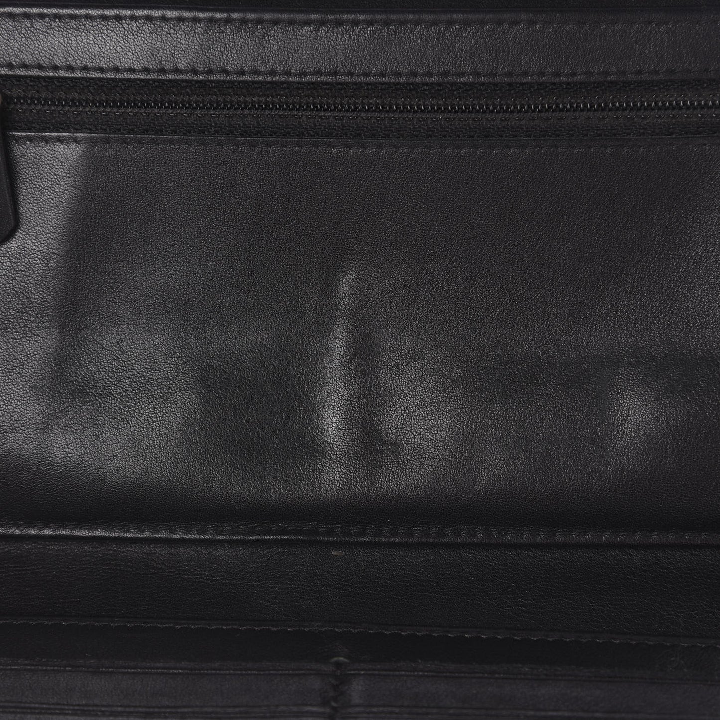 Patent Quilted Large Brilliant Flap Wallet Black
