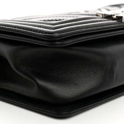 Chanel Lambskin Iridescent PVC Chevron Quilted Medium Boy Flap Black Silver 9 of 11