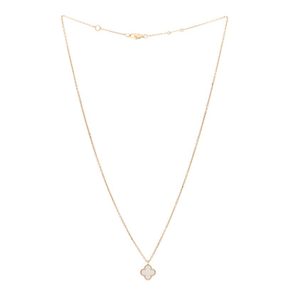 Van Cleef & Arpels 18K Yellow Gold Mother of Pearl Sweet Alhambra Pendant Necklace 3 of 5