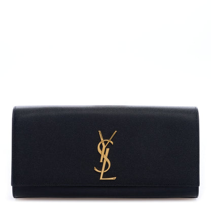 Saint Laurent Grain De Poudre Monogram Cassandre Clutch Black 1 of 6