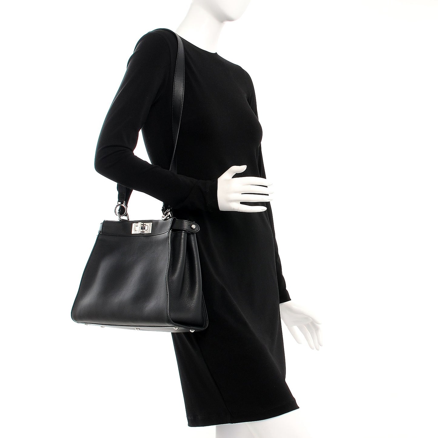 Vitello Seta Python Crocodile Monster Eyes Medium Peekaboo Iconic Satchel Black Girasole