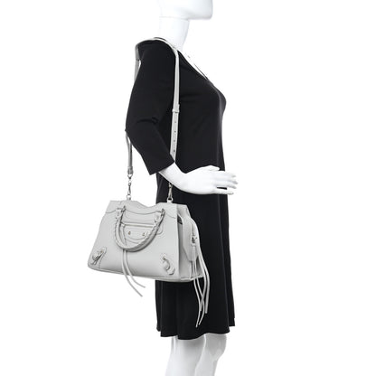 Balenciaga Grained Calfskin Neo Classic Silver Hardware S City Light Grey 2 of 10