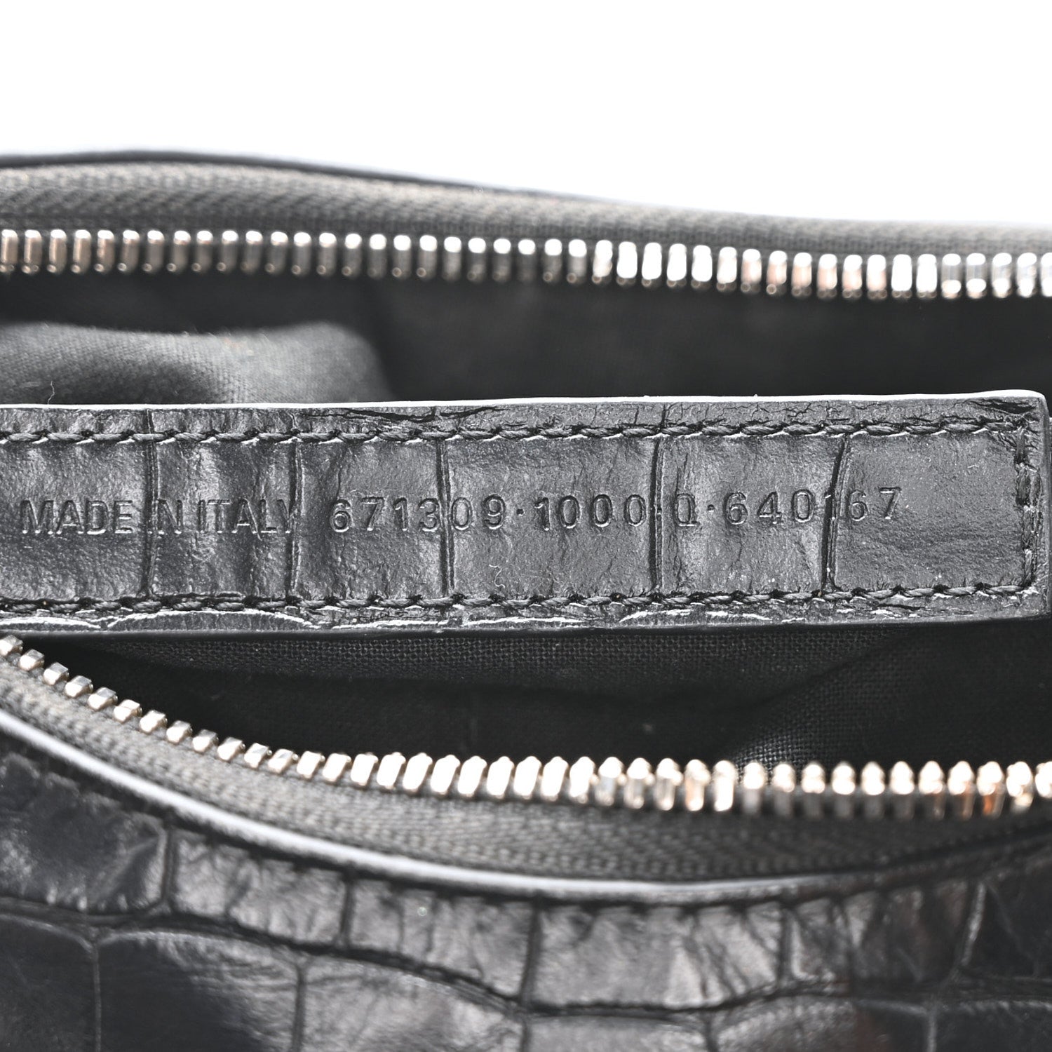 Balenciaga Extra Supple Calfskin Crystal Crocodile Embossed Le Cagole Shoulder Bag XS Black 7 of 11