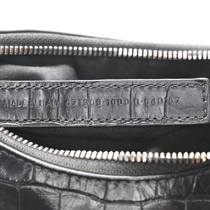 Balenciaga Extra Supple Calfskin Crystal Crocodile Embossed Le Cagole Shoulder Bag XS Black 7 of 11
