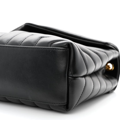 Saint Laurent Calfskin Y Quilted Monogram Small Loulou Chain Satchel Black 10 of 12