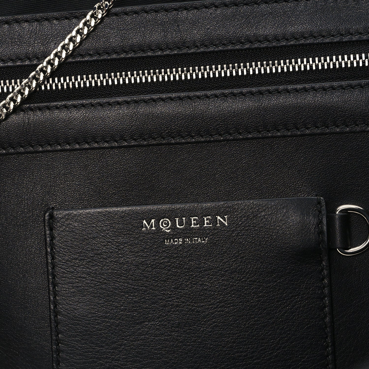 Alexander McQueen Suede T-Bar Chain Tote Military Black 6 of 10