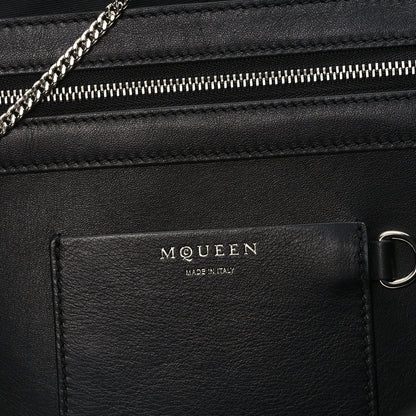 Alexander McQueen Suede T-Bar Chain Tote Military Black 6 of 10
