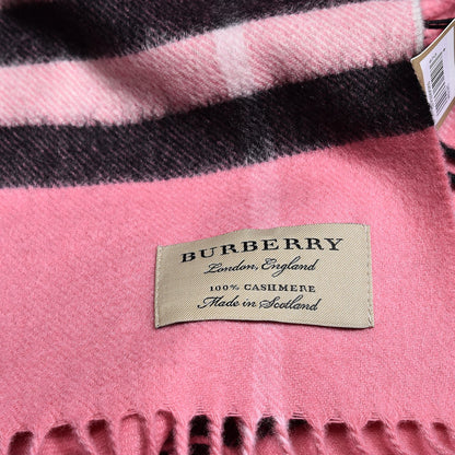 Burberry Cashmere Giant Check Fringe Scarf Rose Pink 5 of 7