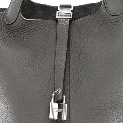 Hermes Taurillon Clemence Picotin Lock 18 PM Gris Meyer 9 of 11