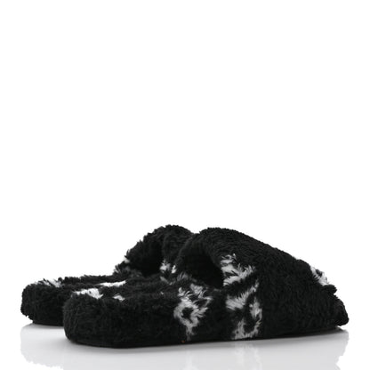 Balenciaga Fur Slide Sandals 37.5 Black White 4 of 7