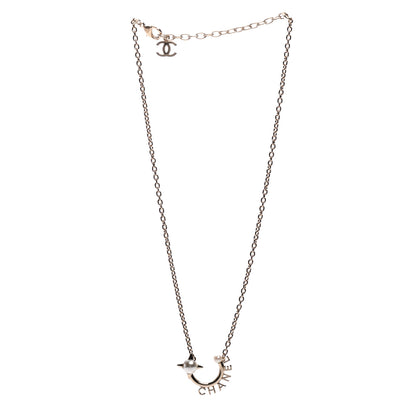 Chanel Pearl Logo Necklace Gold 3 of 5