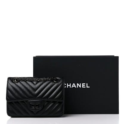 Chanel Aged Calfskin Chevron Quilted 2.55 Reissue Mini Flap So Black 10 of 10
