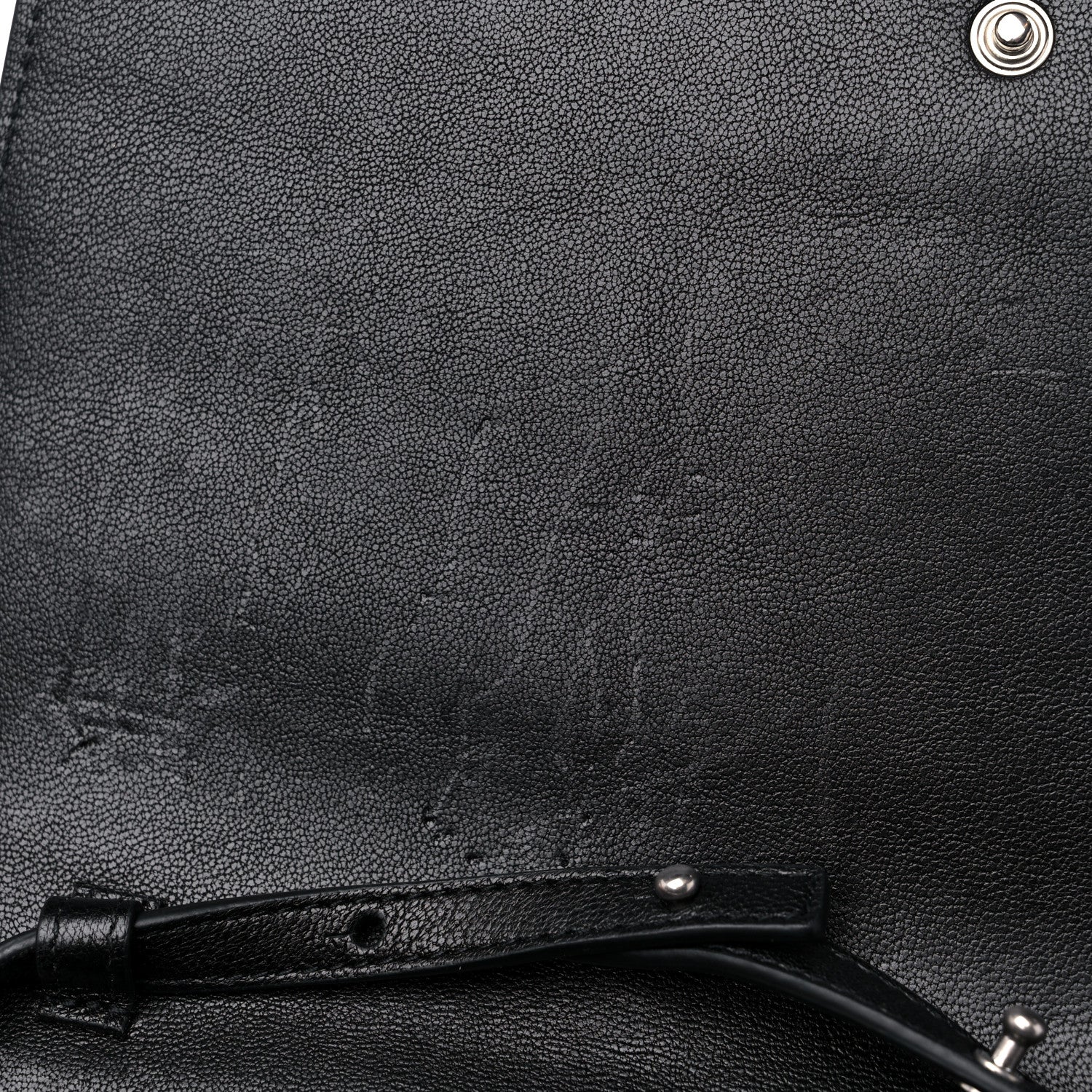 Saint Laurent Lambskin Bandana Studded Monogram Chain Wallet Black 13 of 15