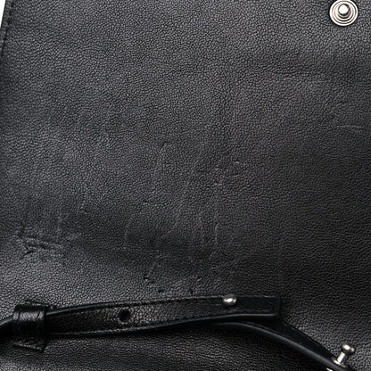 Saint Laurent Lambskin Bandana Studded Monogram Chain Wallet Black 13 of 15
