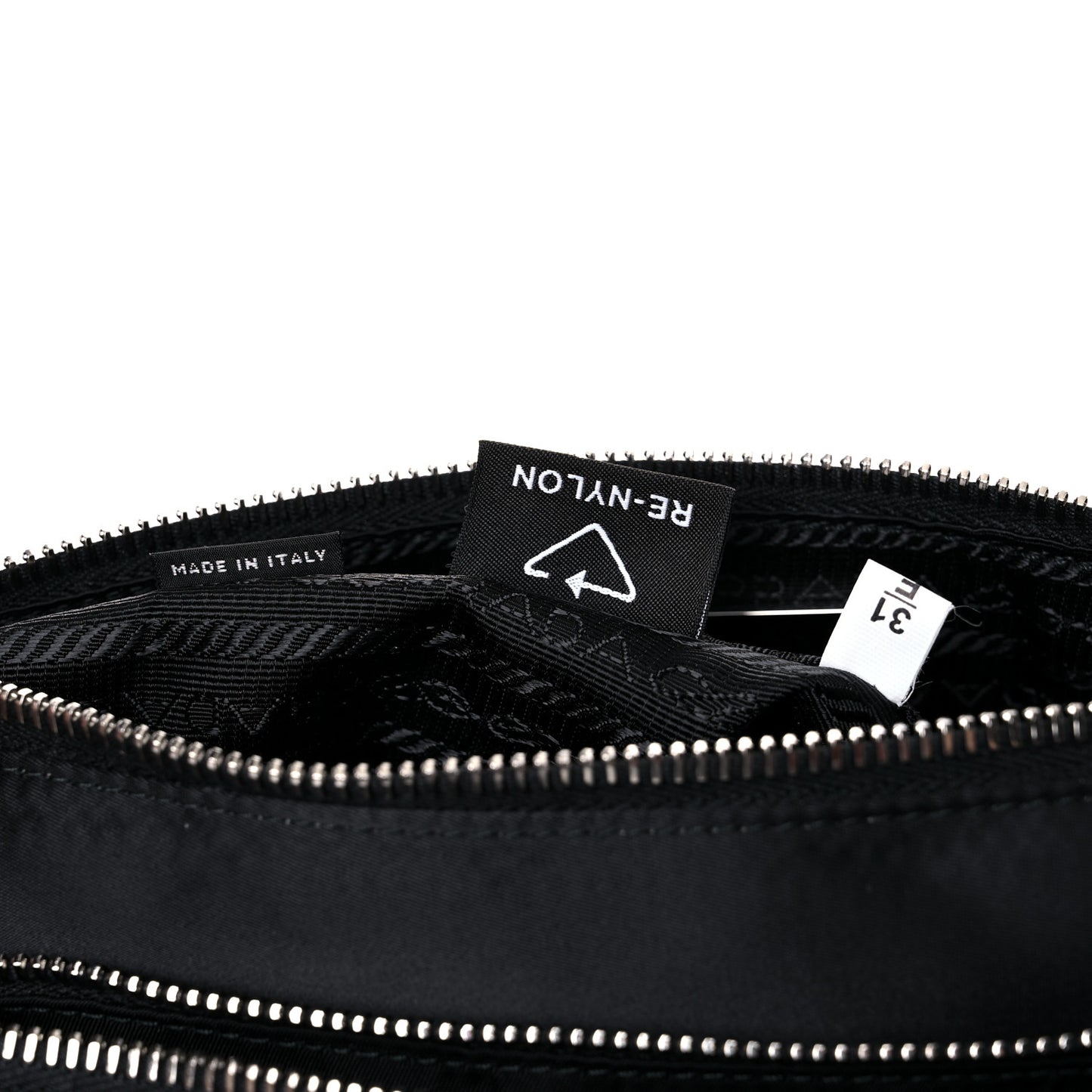 Re-Nylon Saffiano Double Pouch Shoulder Bag Black