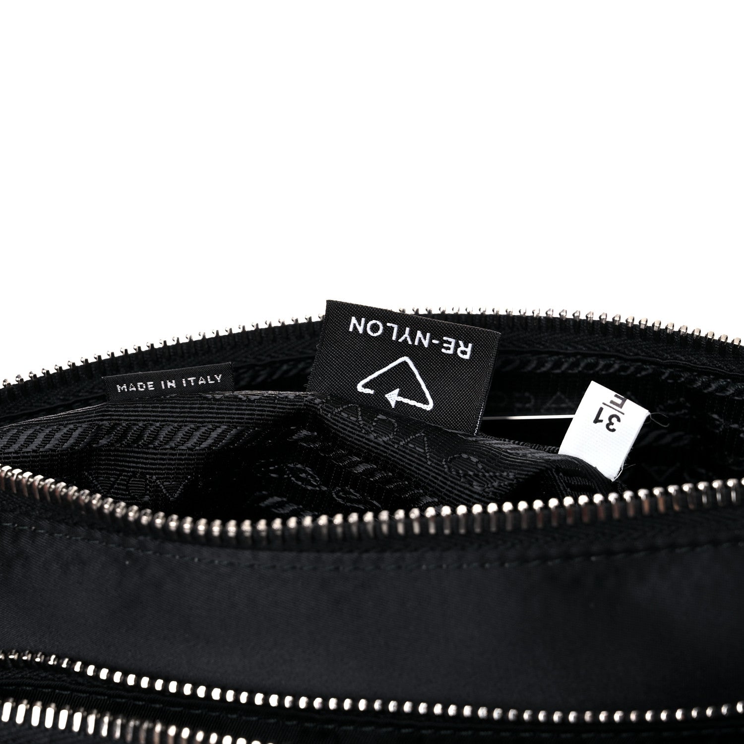 Prada Re-Nylon Saffiano Double Pouch Shoulder Bag Black 8 of 10
