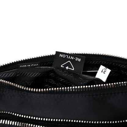Prada Re-Nylon Saffiano Double Pouch Shoulder Bag Black 8 of 10