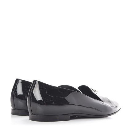 Chanel Patent CC Mocassin Loafers 38 Black 4 of 11