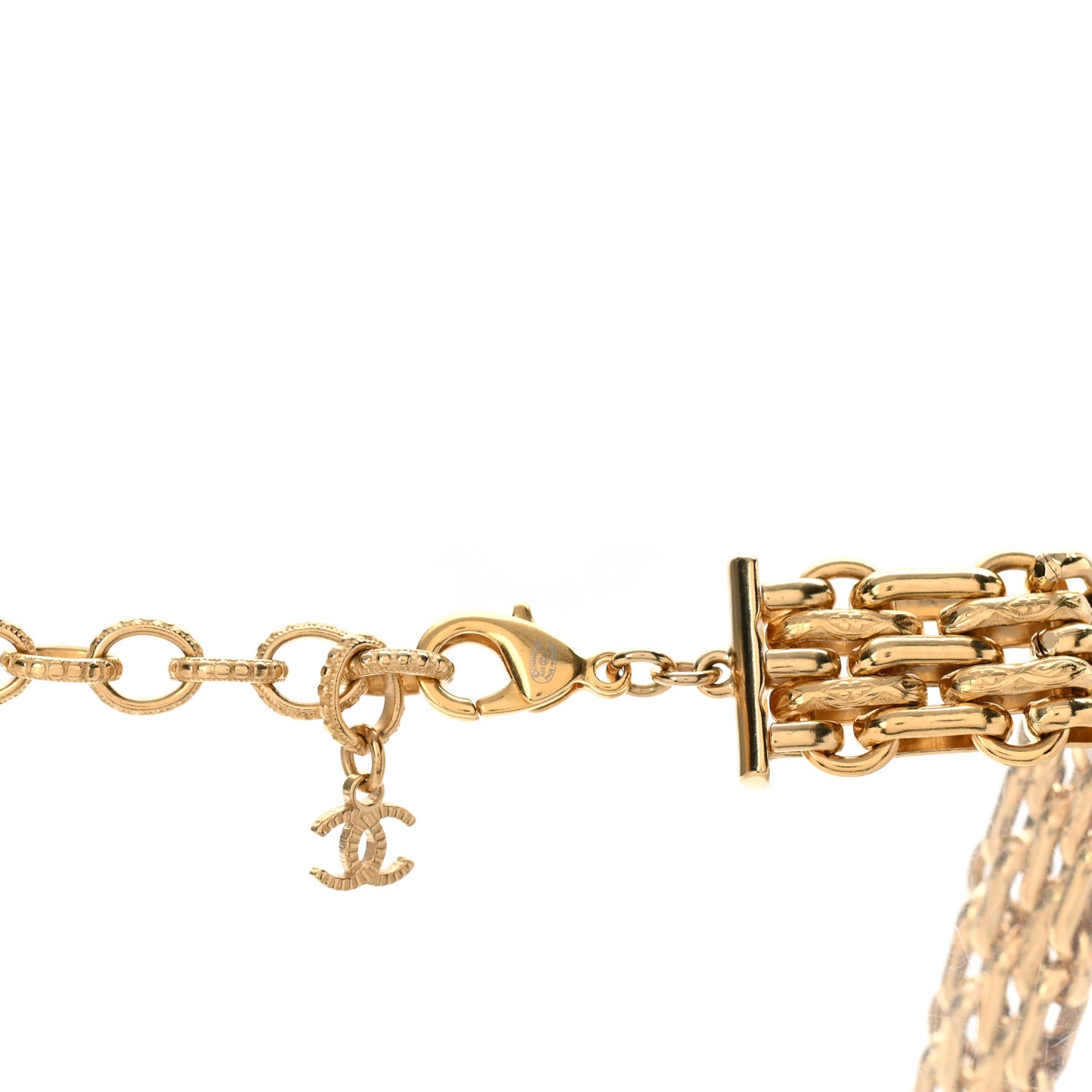 Chain Link Logo CC Choker Necklace Gold