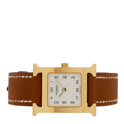 Hermes Stainless Steel Epsom 21mm Heure H Hour Quartz Watch Gold 2 of 5