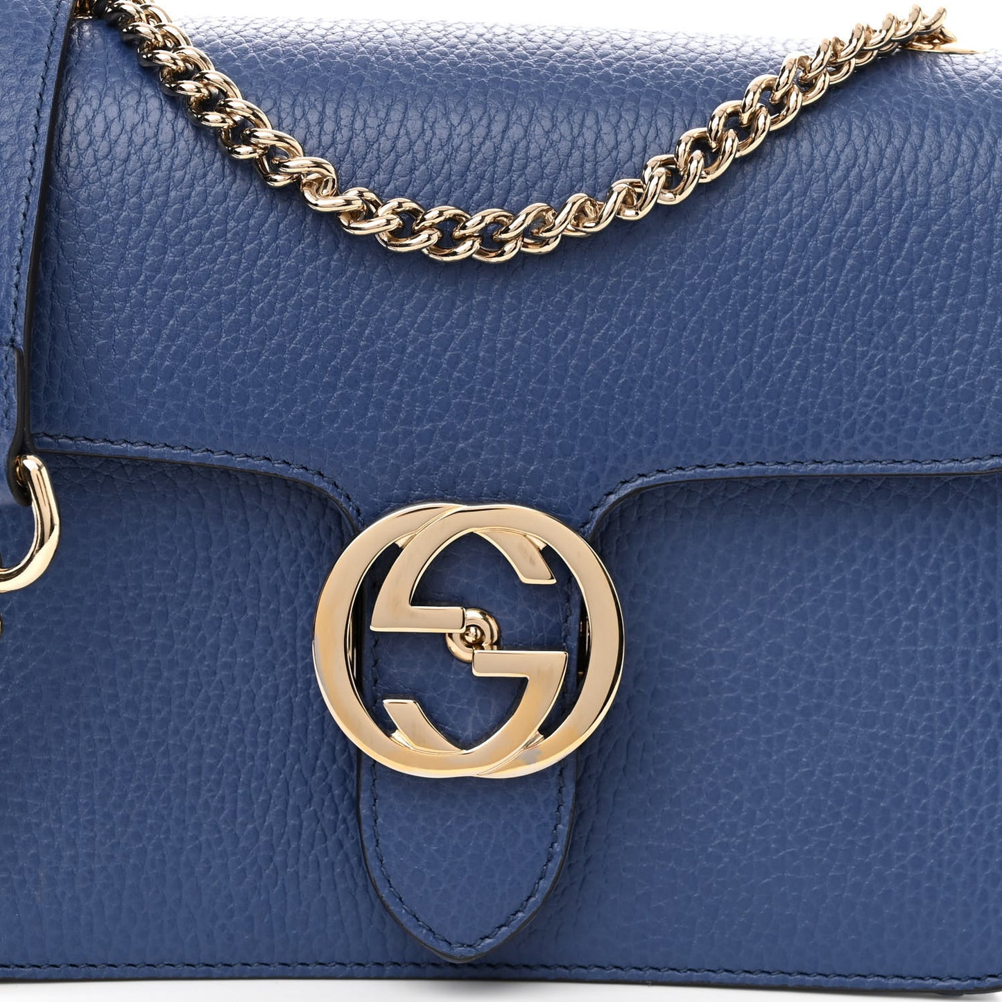 Dollar Calfskin Small Interlocking G Shoulder Bag Caspian