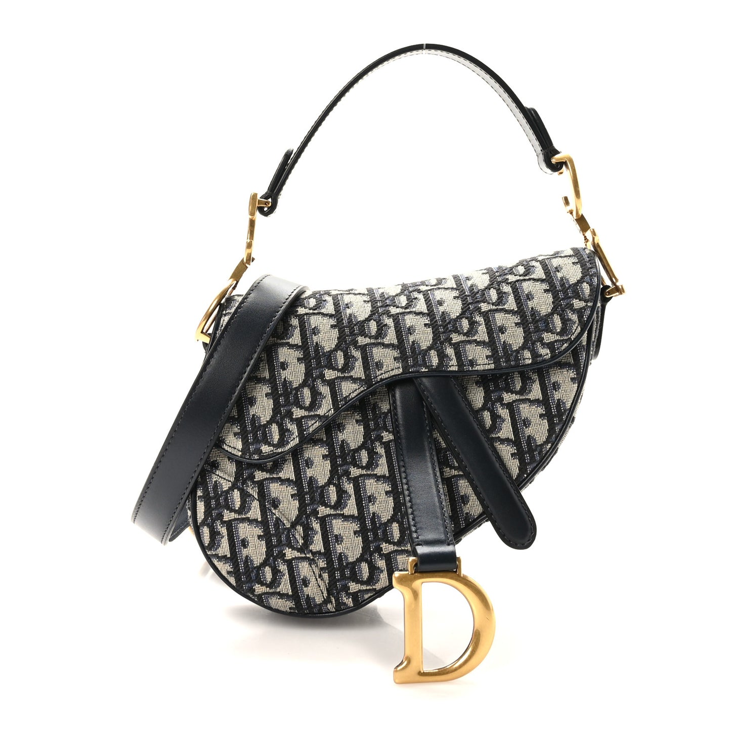 Oblique Mini Saddle Bag With Strap Blue