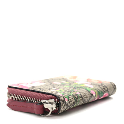 Gucci GG Supreme Monogram Blooms Zip Around Card Case Wallet Beige Multicolor Dry Rose 4 of 8