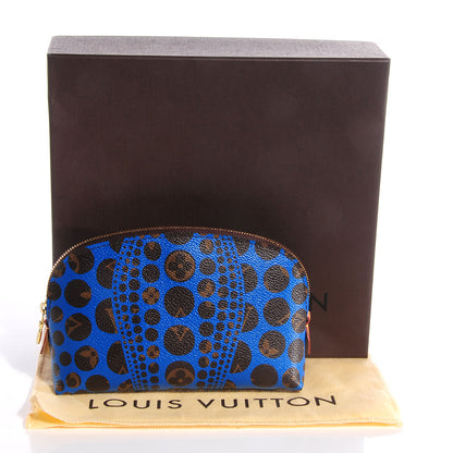 Louis Vuitton Monogram Kusama Pumpkin Dots Cosmetic Pouch Blue 5 of 8