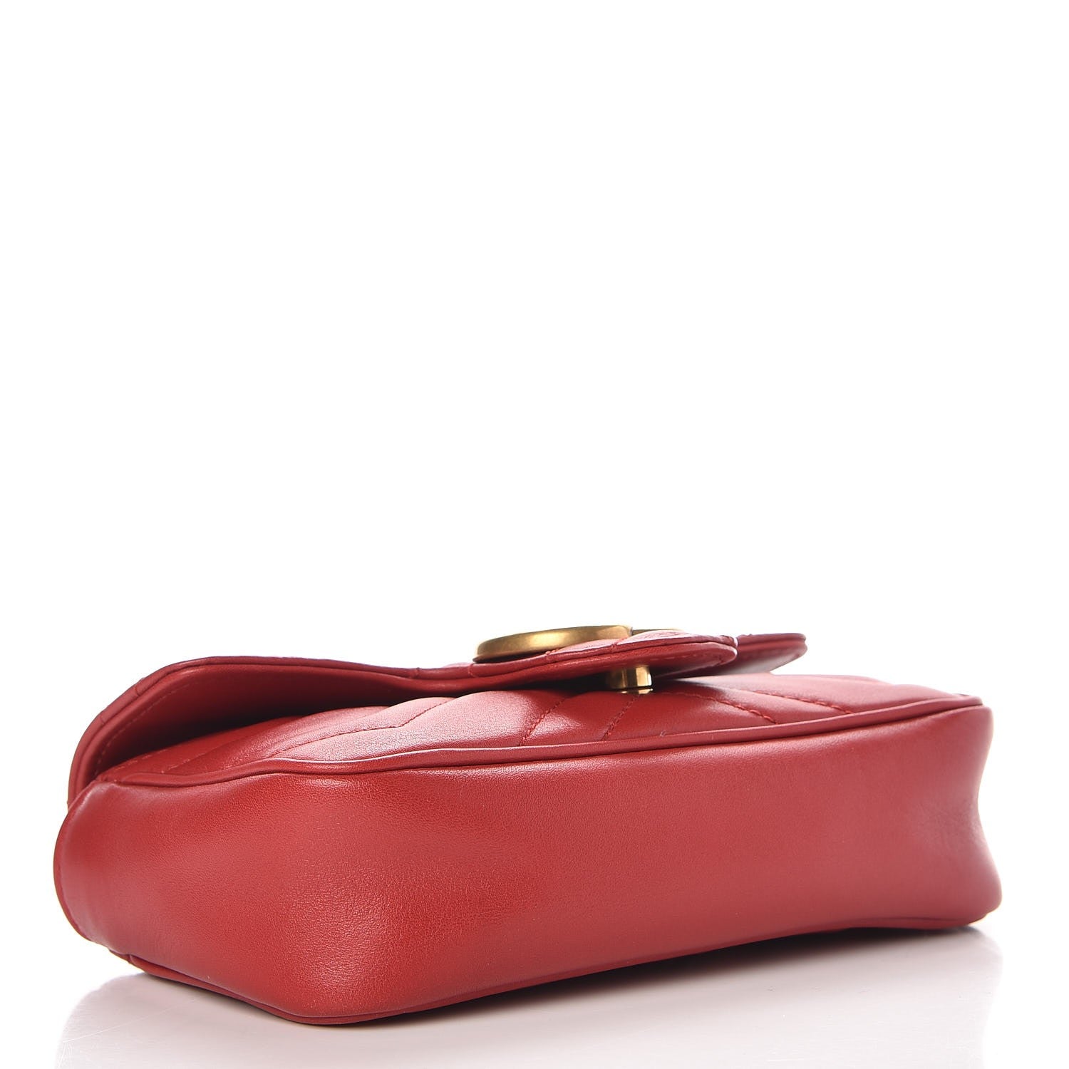 Gucci Calfskin Matelasse Super Mini GG Marmont Shoulder Bag Hibiscus Red 6 of 10