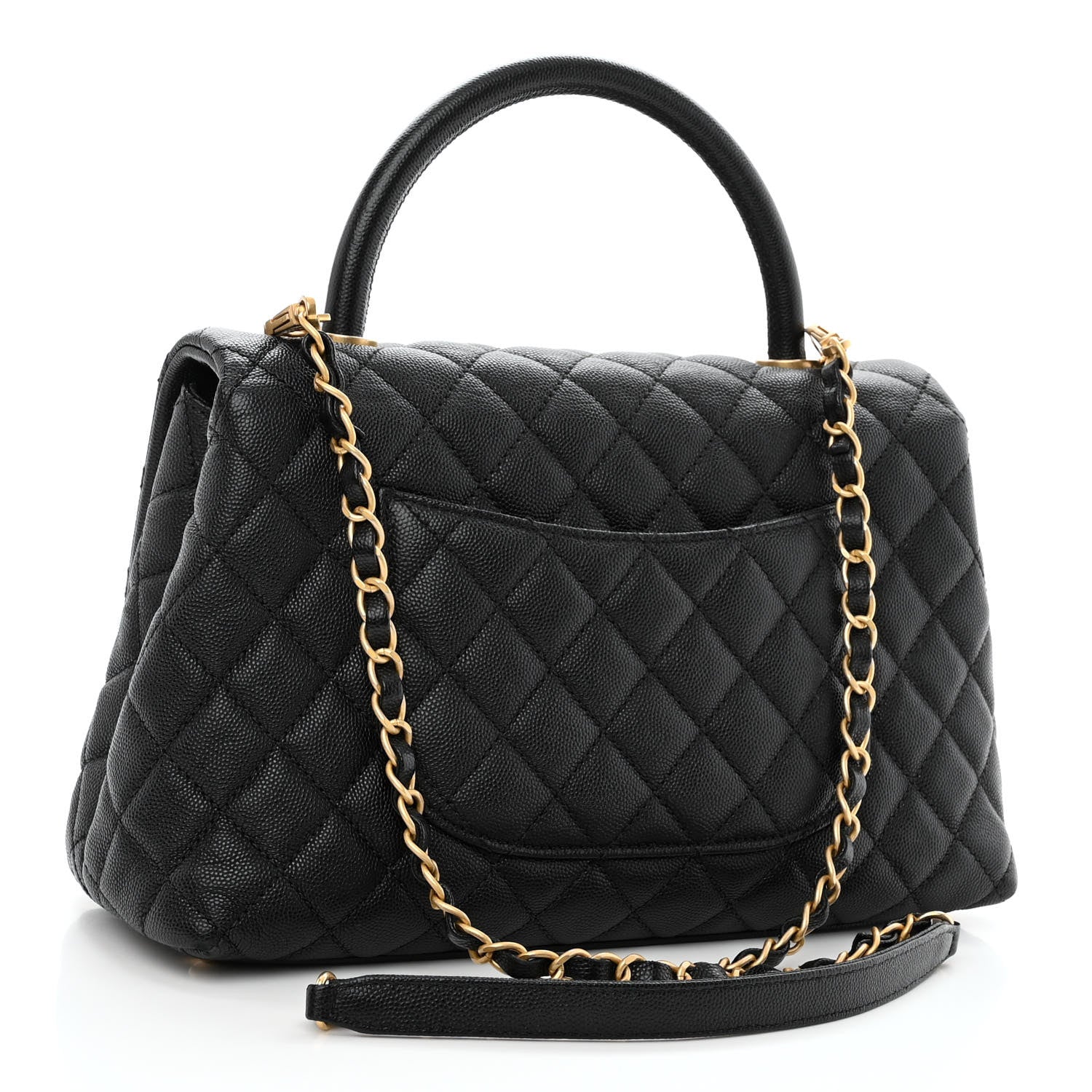 Chanel Caviar Quilted Small Coco Handle Flap Black 3 of 10