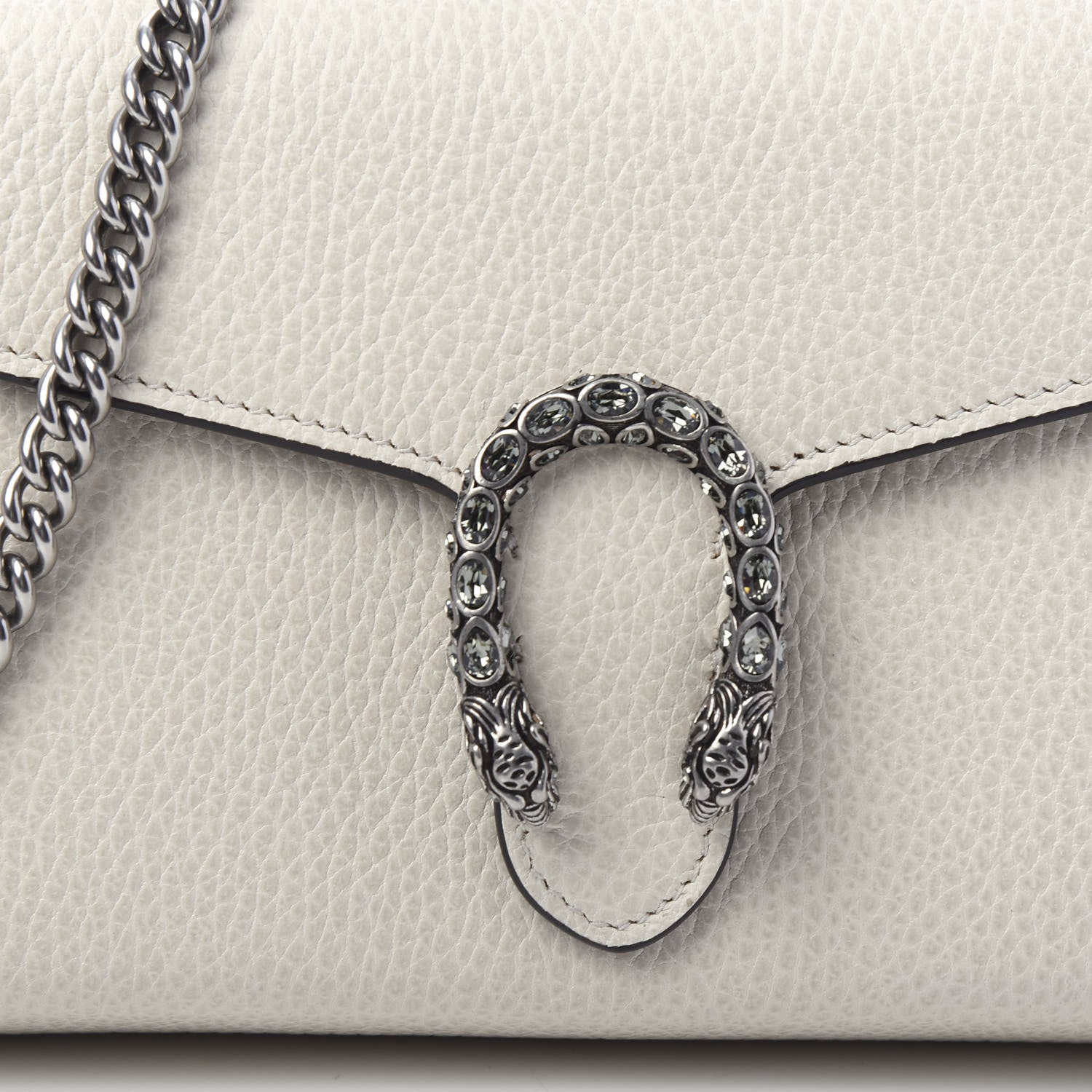 Gucci Dollar Calfskin Mini Dionysus Chain Wallet Mystic White 10 of 10