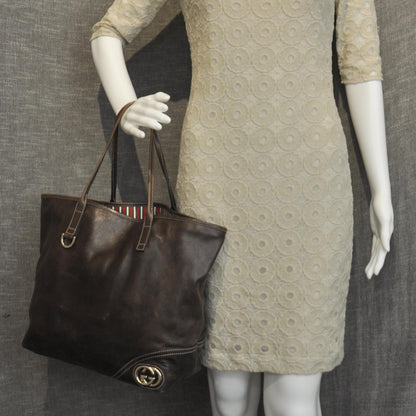Gucci Leather New Britt Tote Brown 2 of 8