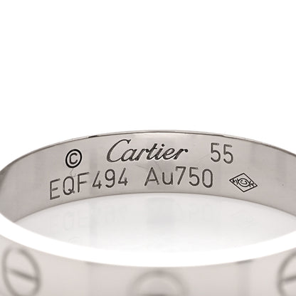 Cartier 18K White Gold 3.5mm LOVE Wedding Band Ring 55 7.25 4 of 5