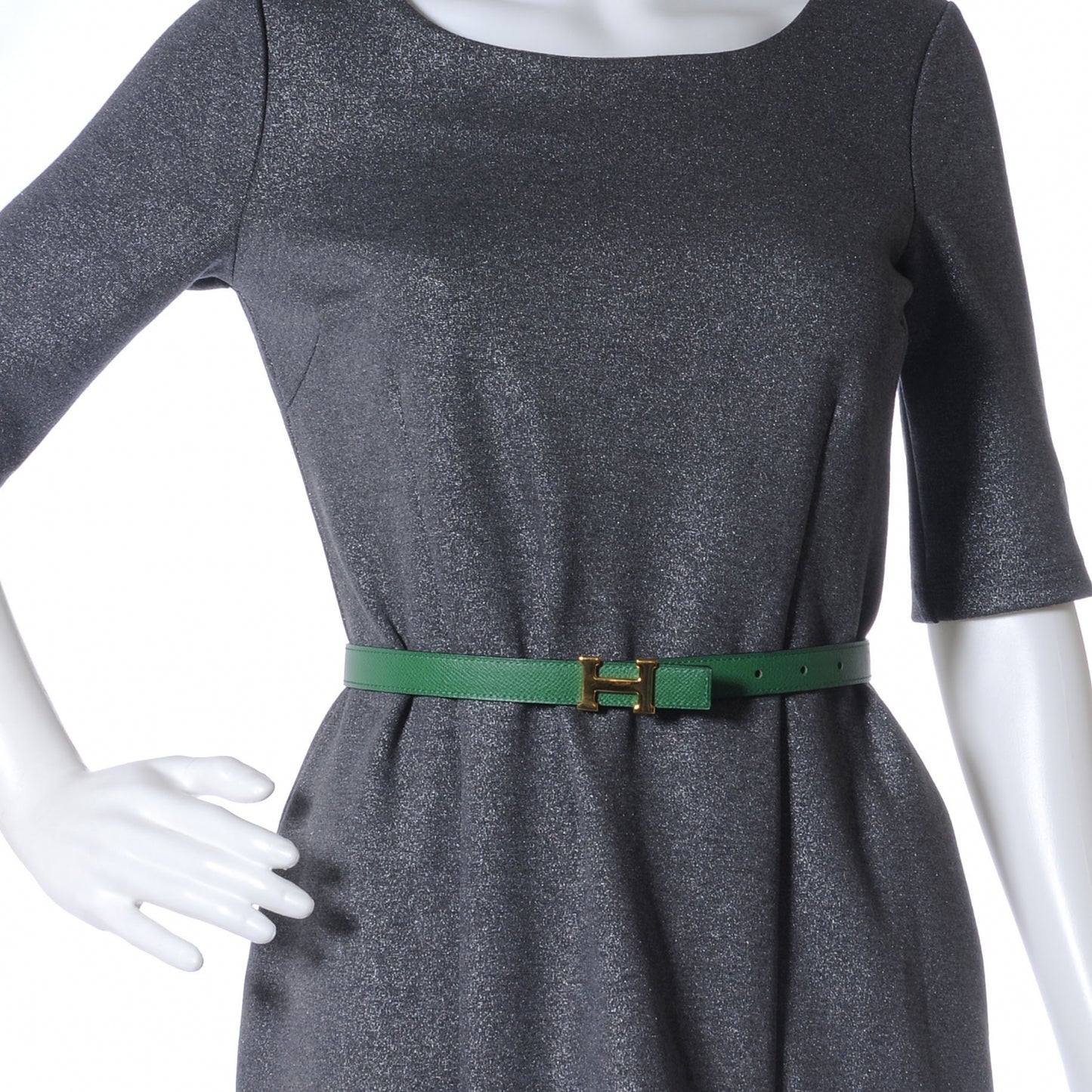 Box Courchevel Reversible Constance 18mm H Belt 65 Green Black