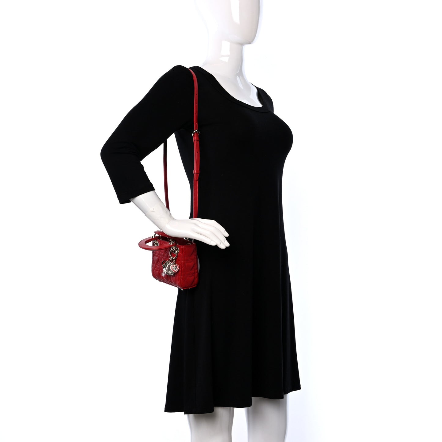Calfskin Cannage Dioramour Micro Lady Dior Bright Red