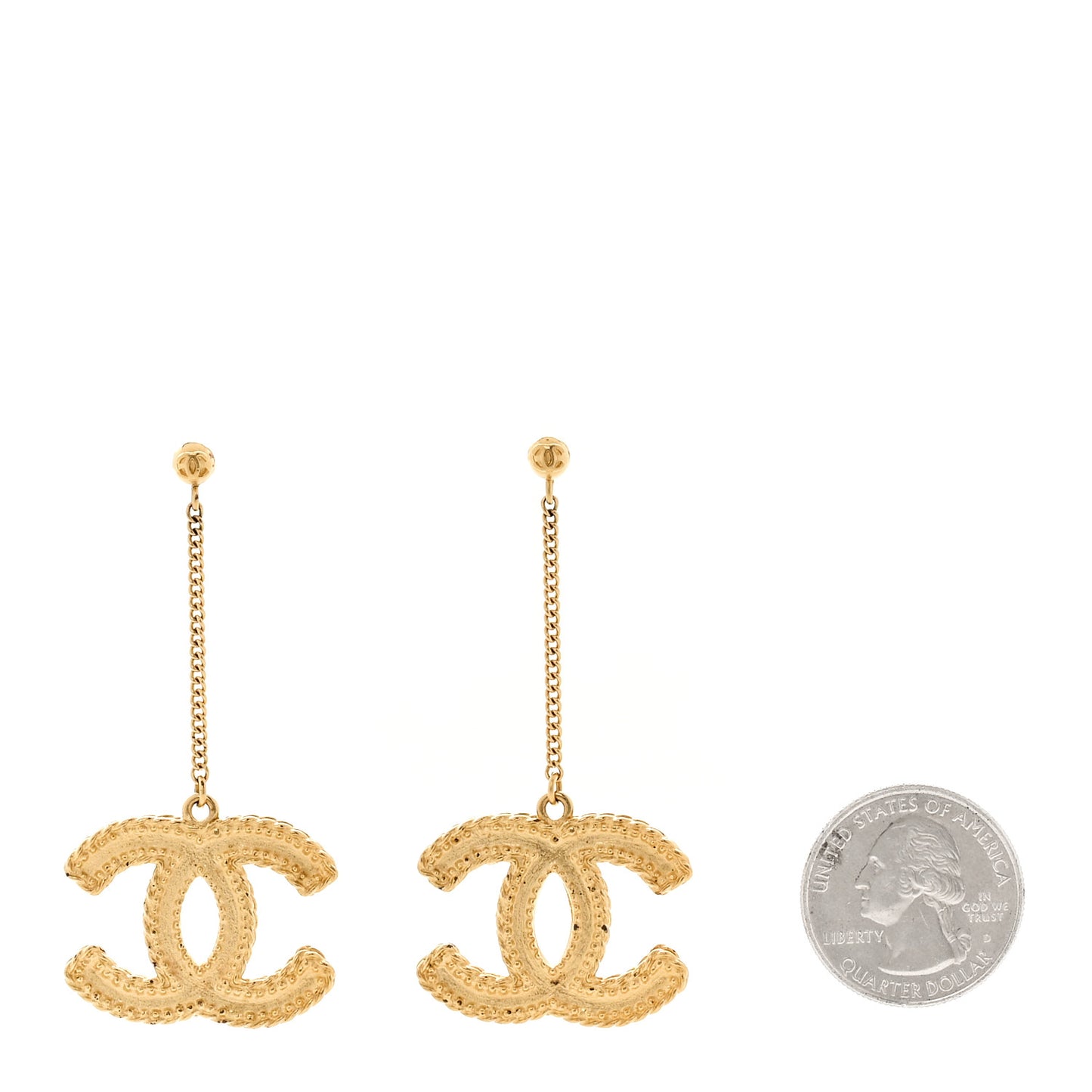 CC Drop Earrings Matte Gold