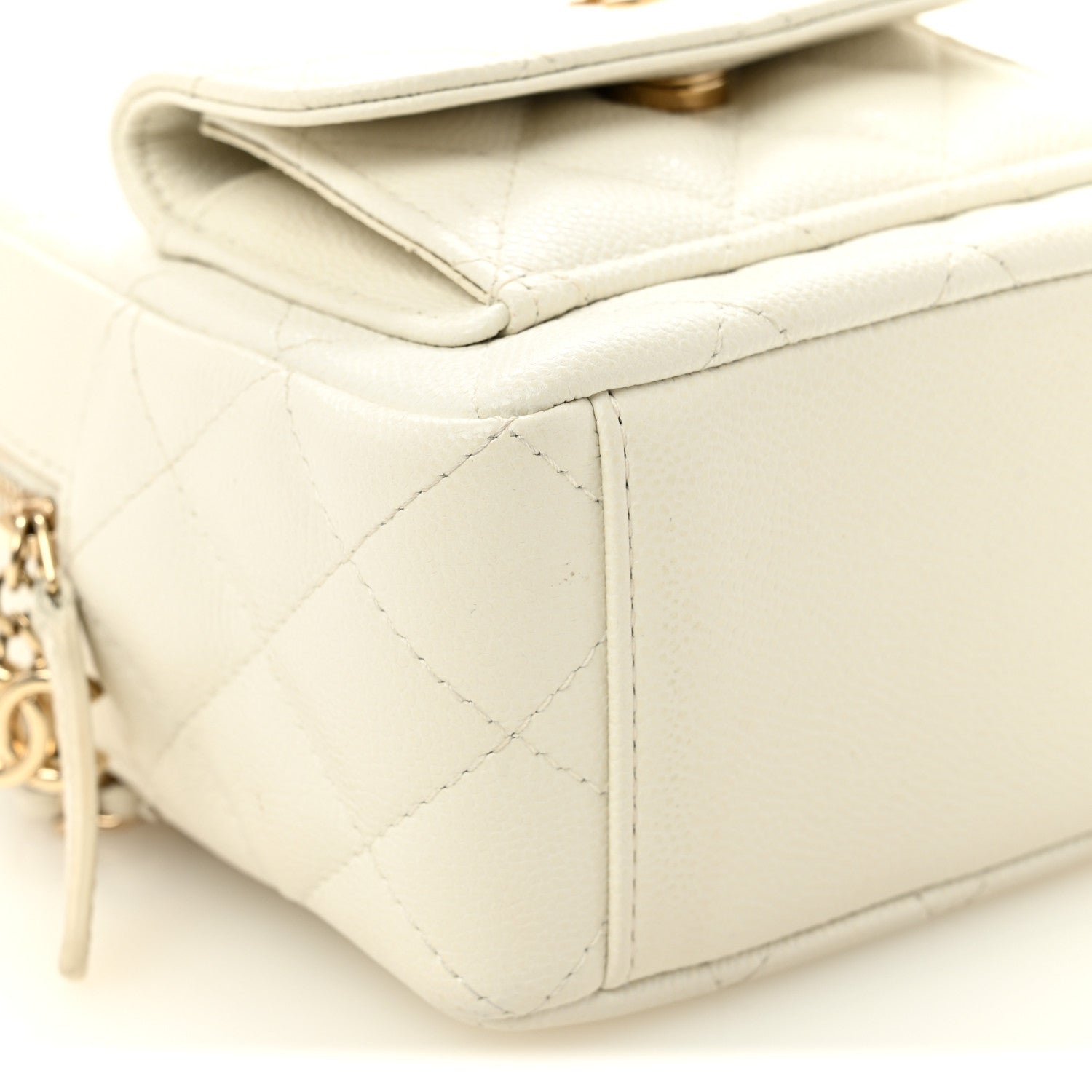 Chanel Caviar Quilted CC Mini Classic Backpack White 9 of 10