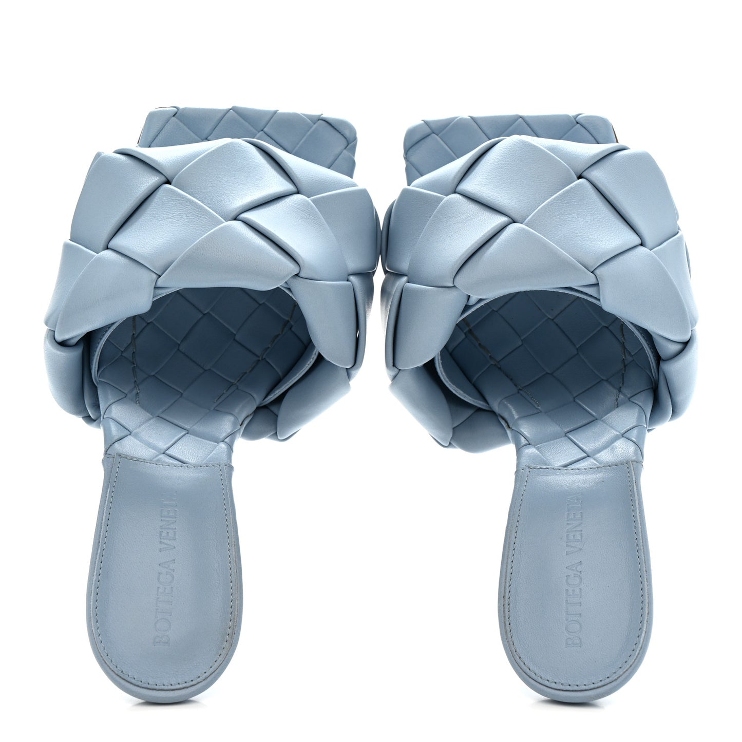 Nappa Maxi Intrecciato Lido Mule Sandals 36 Ice