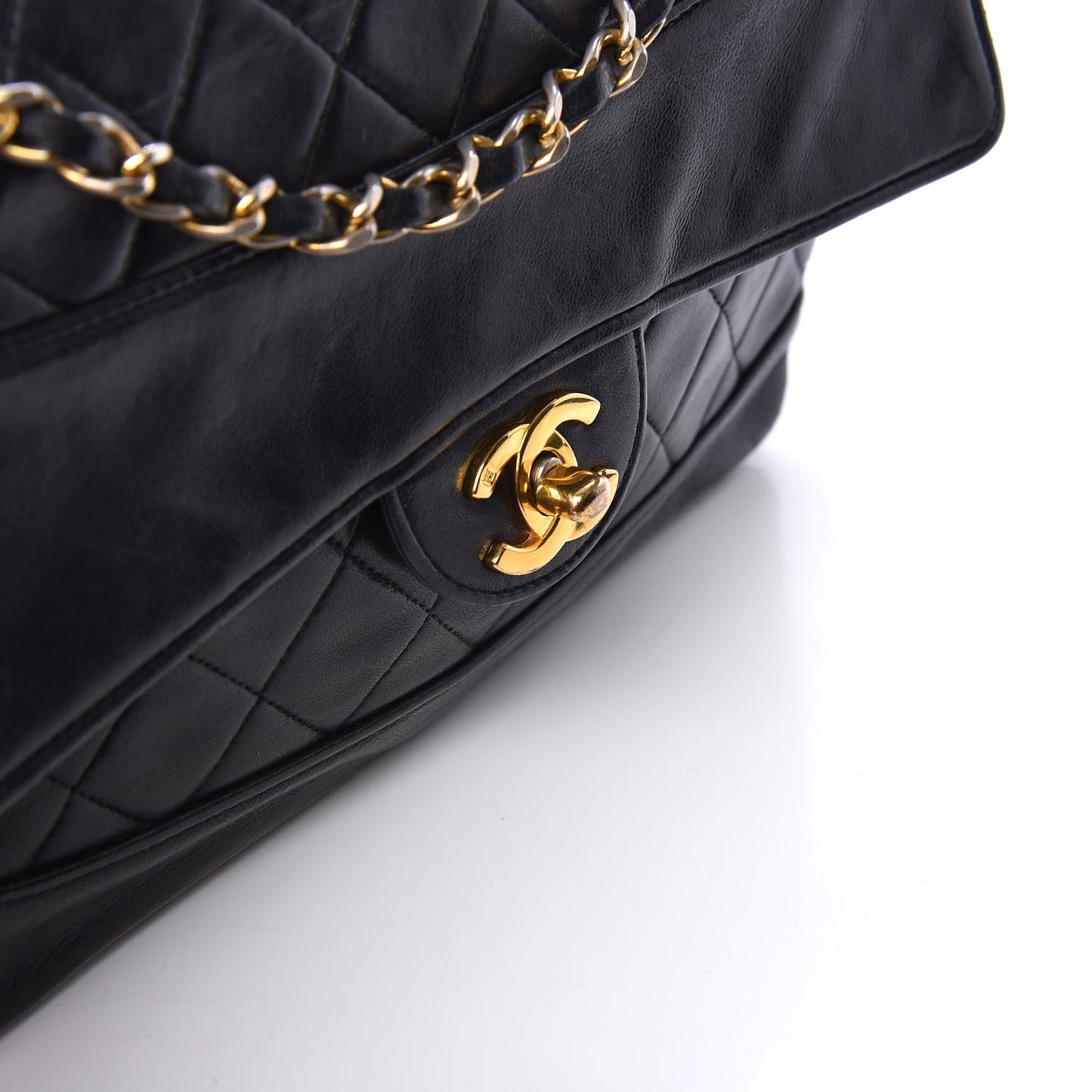 Lambskin Quilted Small Single Flap Black