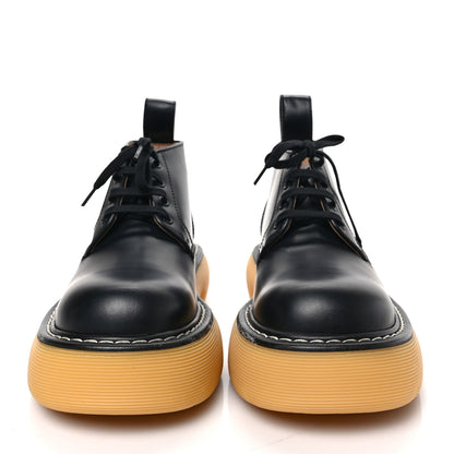 Bottega Veneta Calfskin Mens The Swell Lace Up Ankle Boots 40 40 Black Natural Rubber 2 of 6