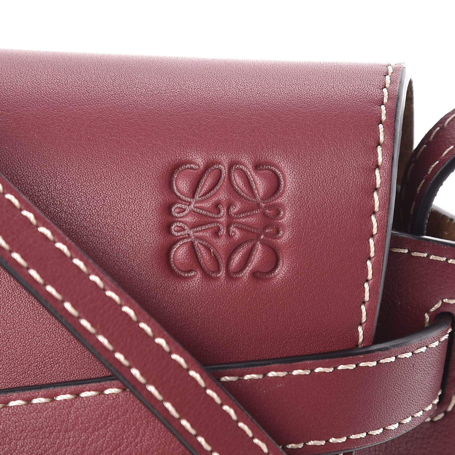 Loewe Calfskin Mini Gate Crossbody Bag Wine 9 of 9